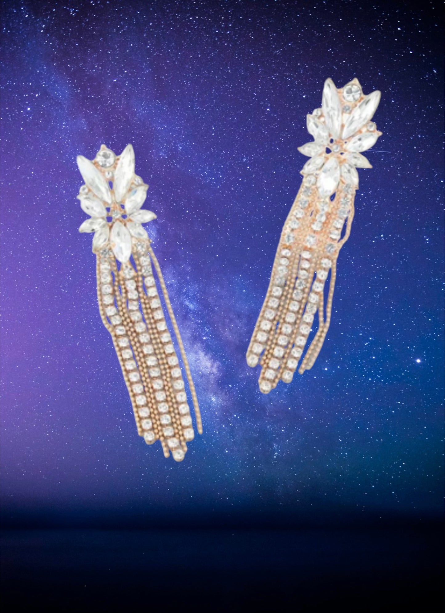 Rhinestone gem drop earrings -FINAL SALE-