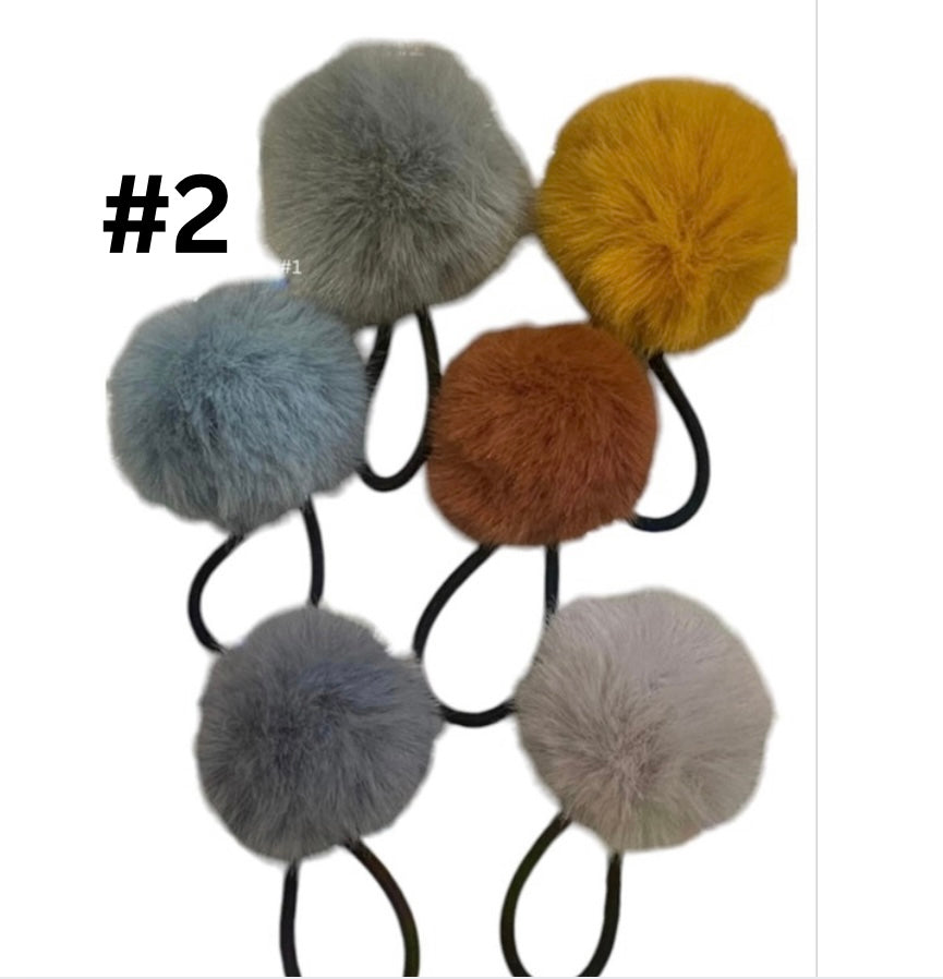 Fur hair scrunchies