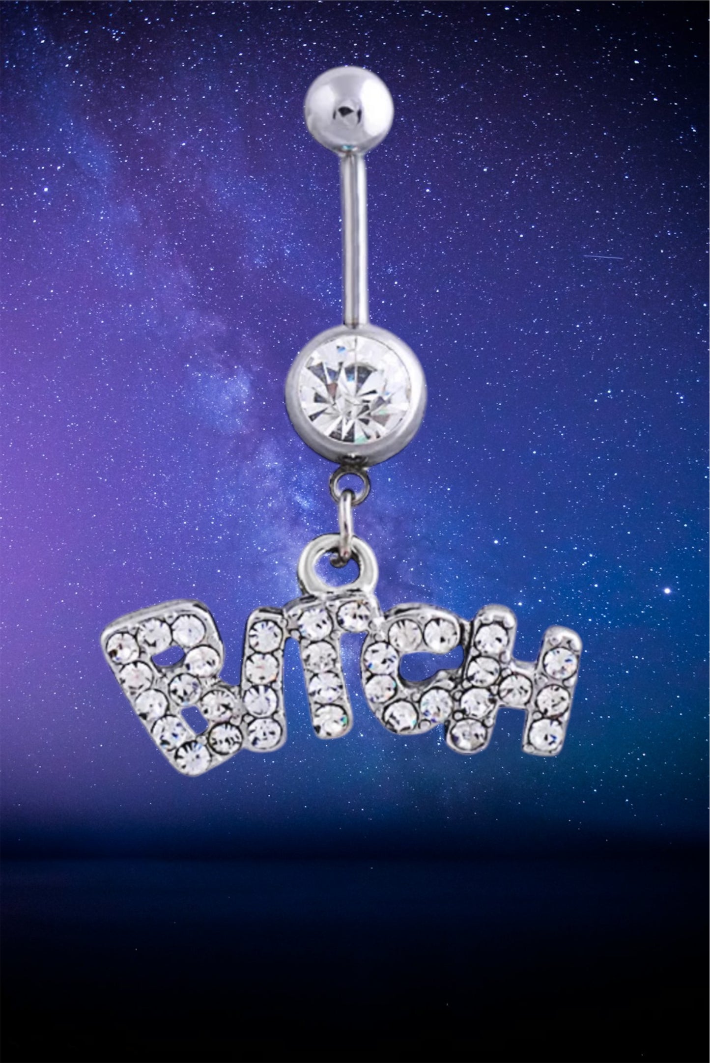 Rhinestone bitch belly ring