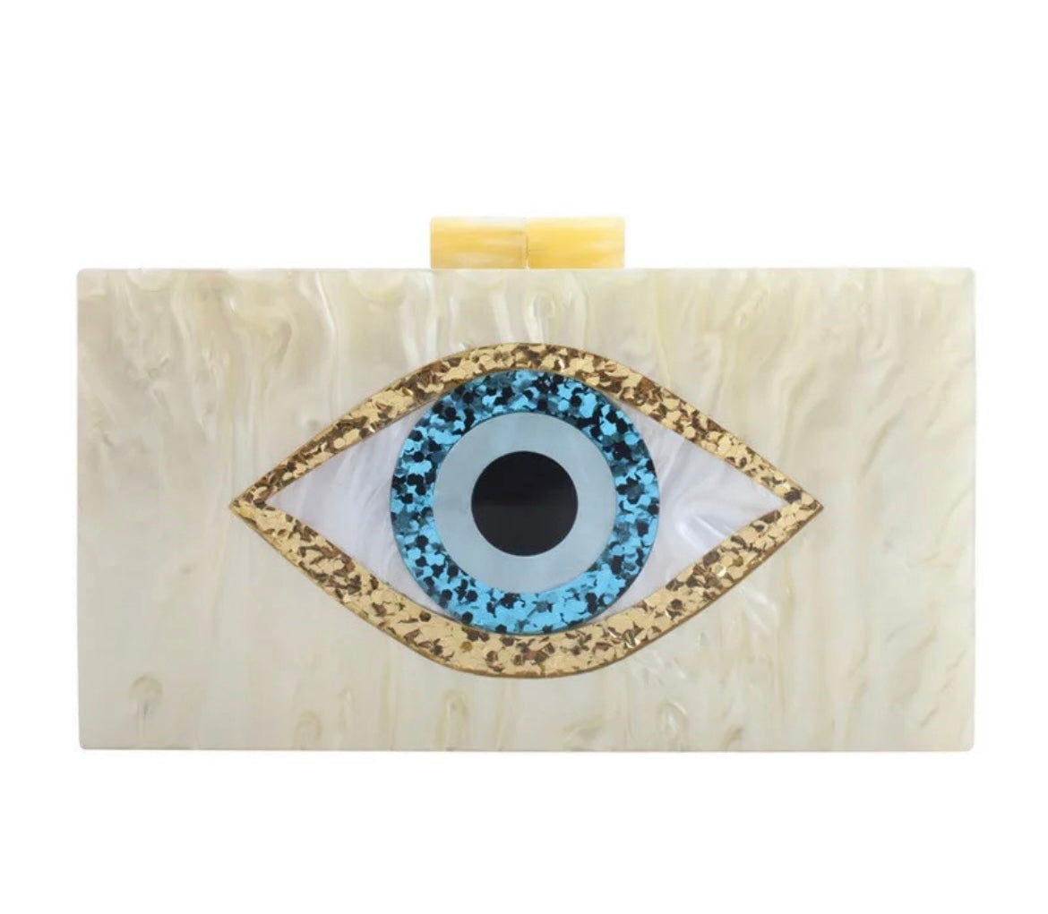 Evil eye acrylic purse