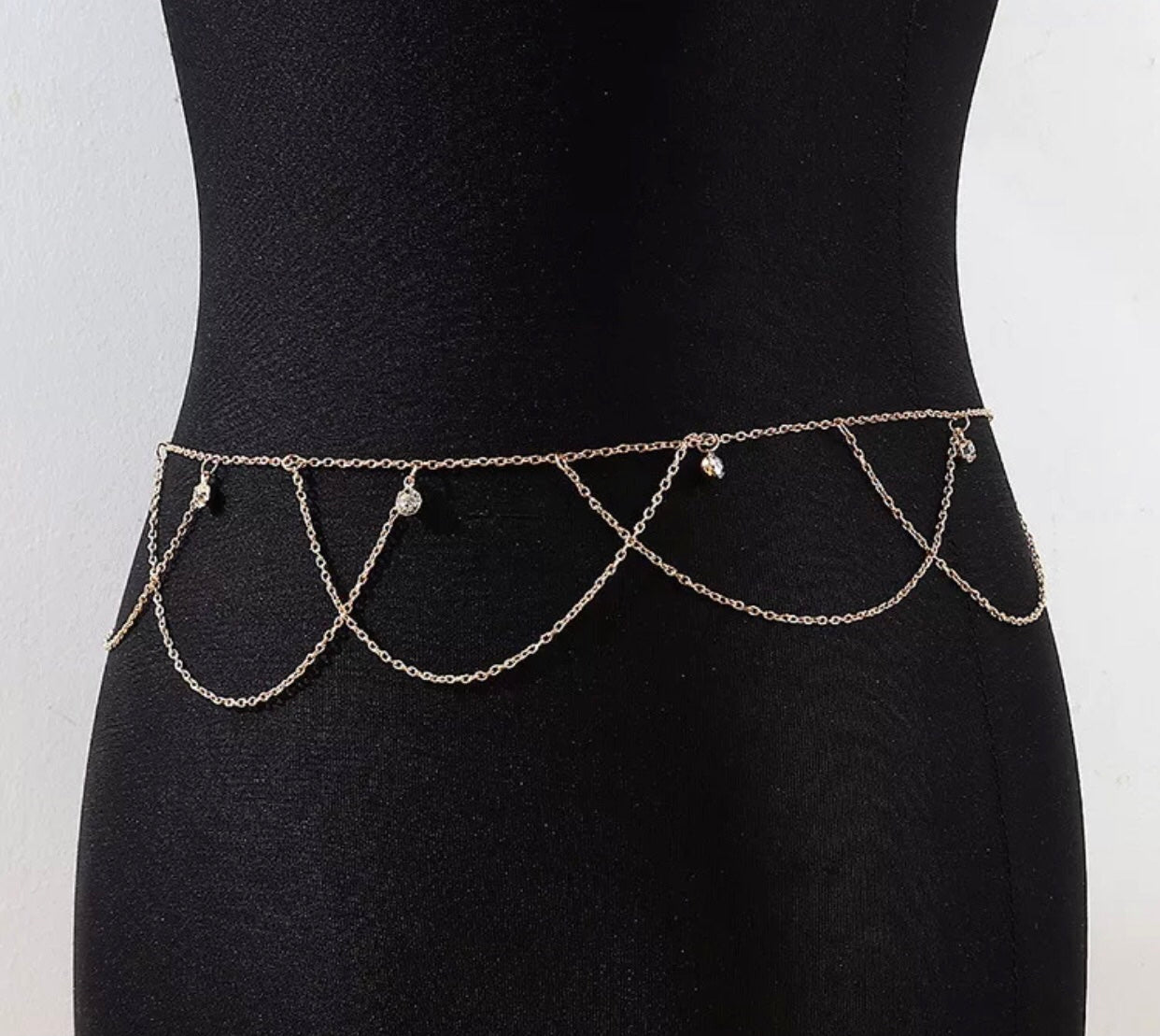 Gold beaded waist chain