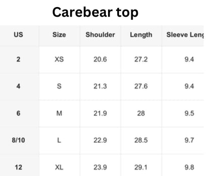 Care bear rainbow top -FINAL SALE-