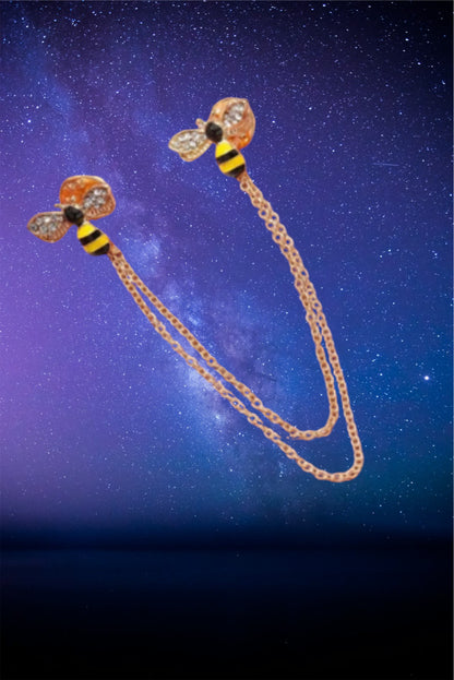 Rhinestone bee brooch