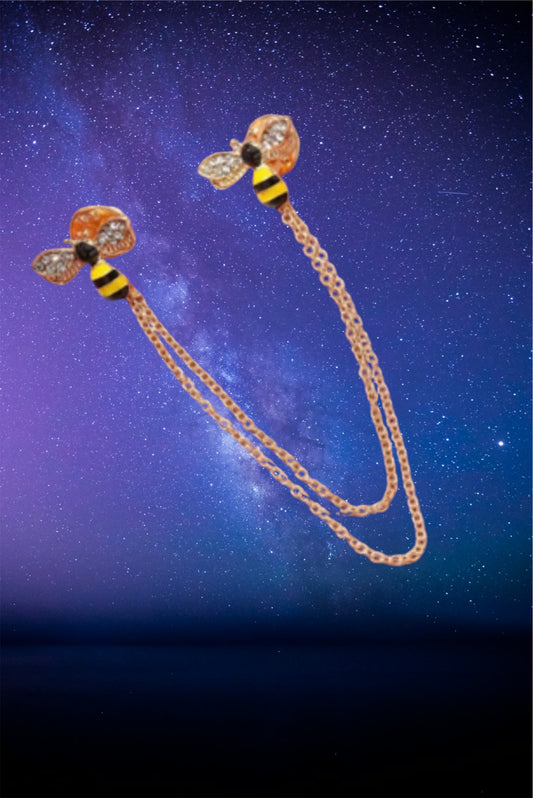 Rhinestone bee brooch