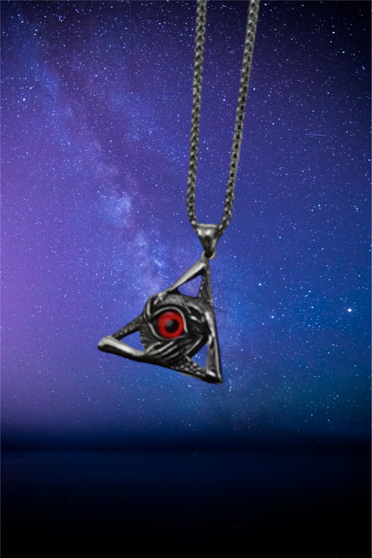 Unisex triangle eye necklace