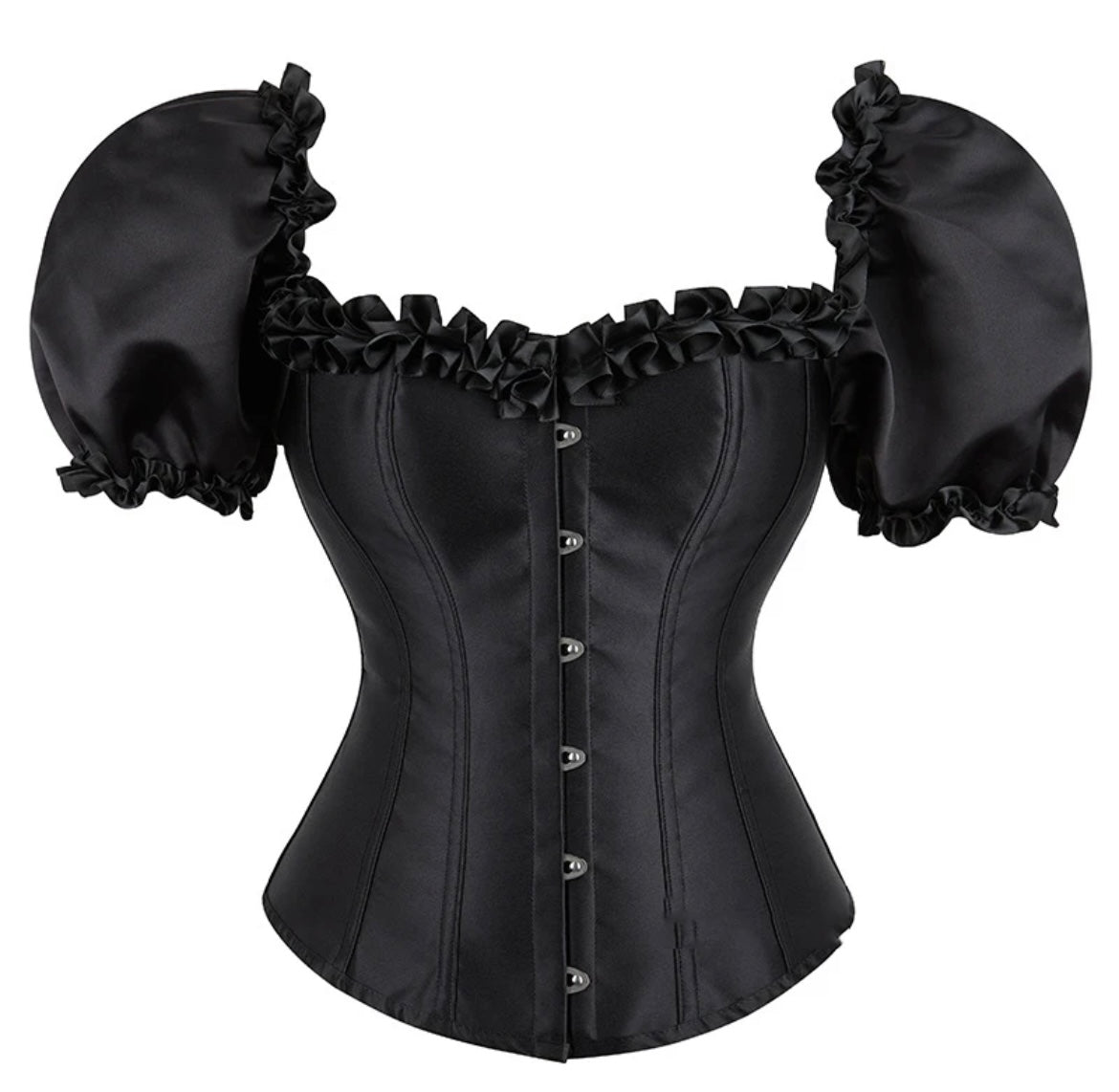 Black satin corset