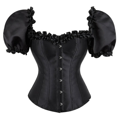 Black satin corset