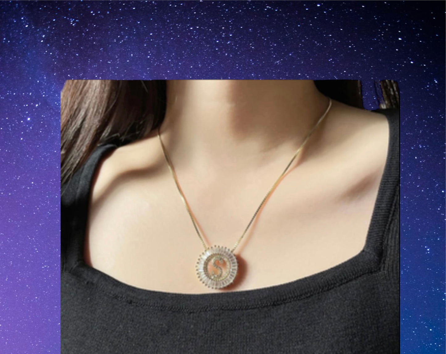 Crystal letter necklace