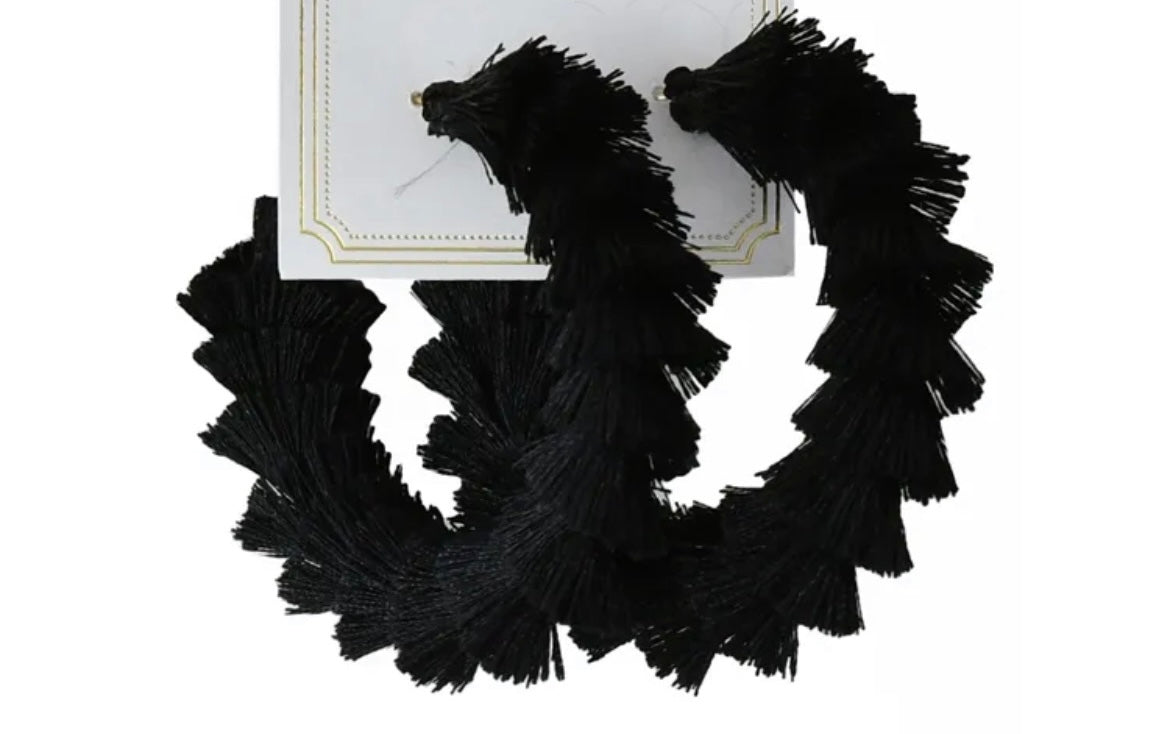 Tassel hoop earrings