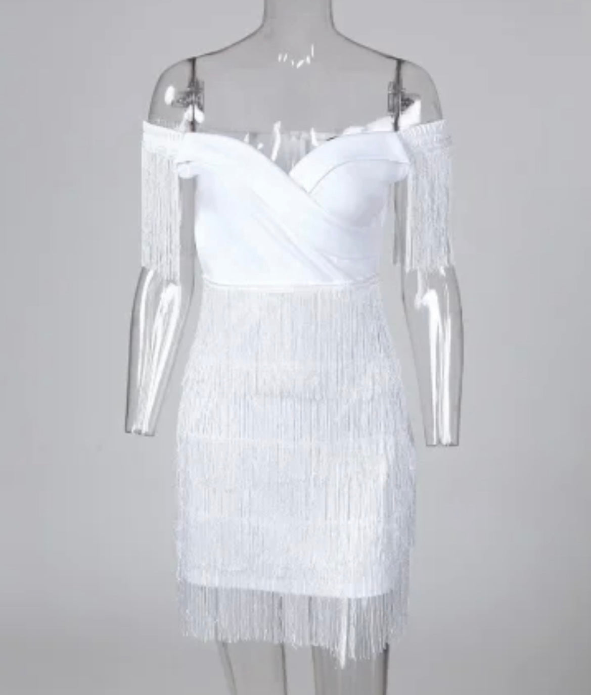 Off the shoulder  tassel dress