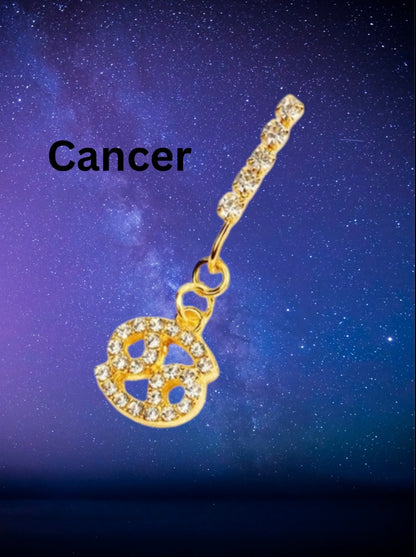 Horoscope rhinestone nose ring clips