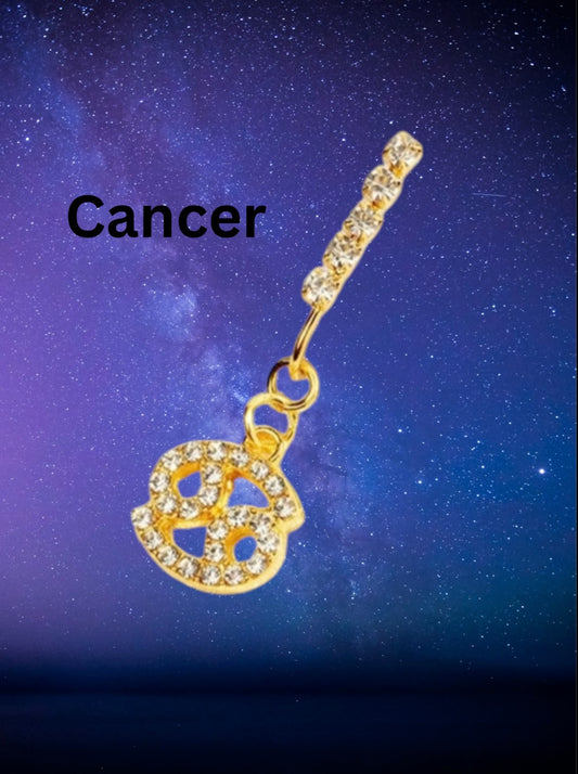 Horoscope rhinestone nose ring clips