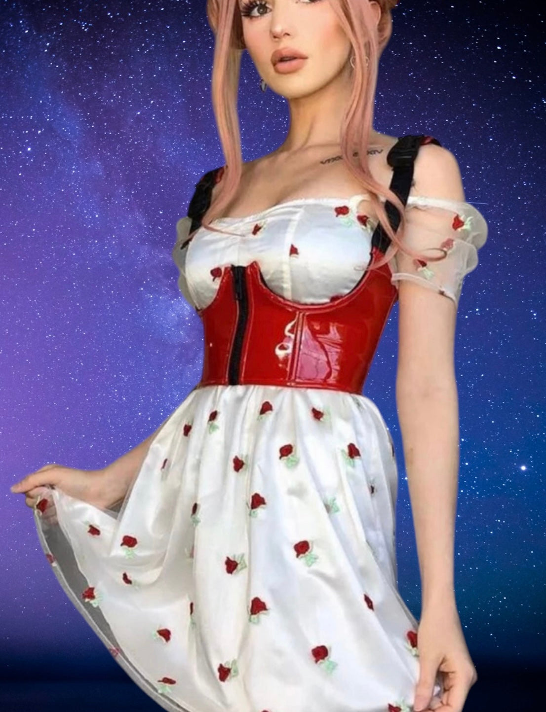 Pleather cut-out corset top