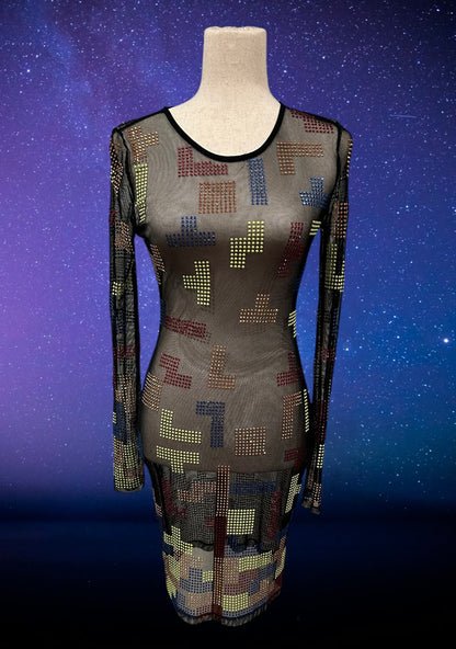 Rhinestone Tetris dress-FINAL SALE