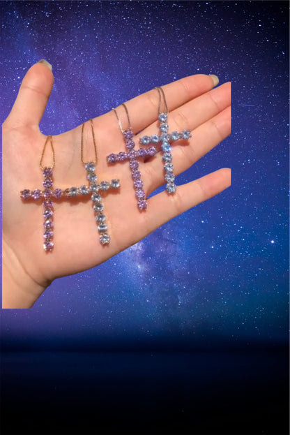Rhinestone cross necklace