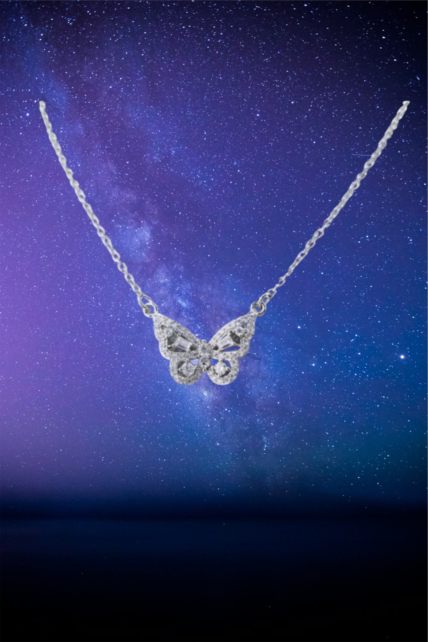 Zircon butterfly necklace