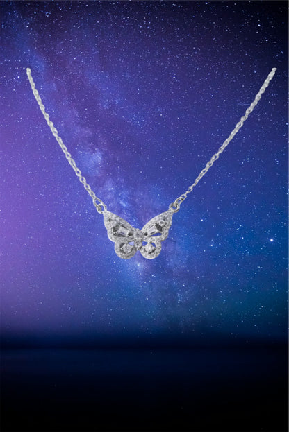 Zircon butterfly necklace