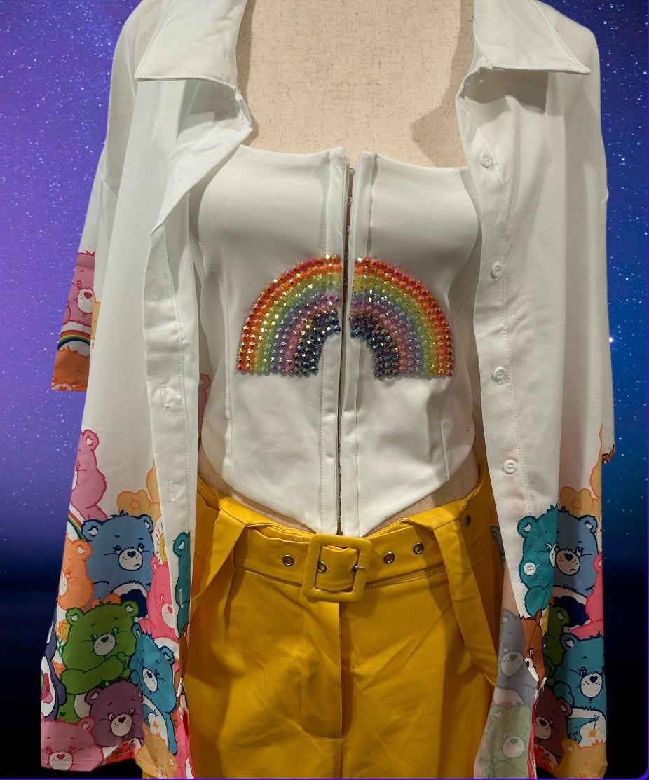 Care bear rainbow top -FINAL SALE-