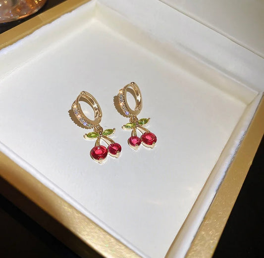 Zircon cherry earrings