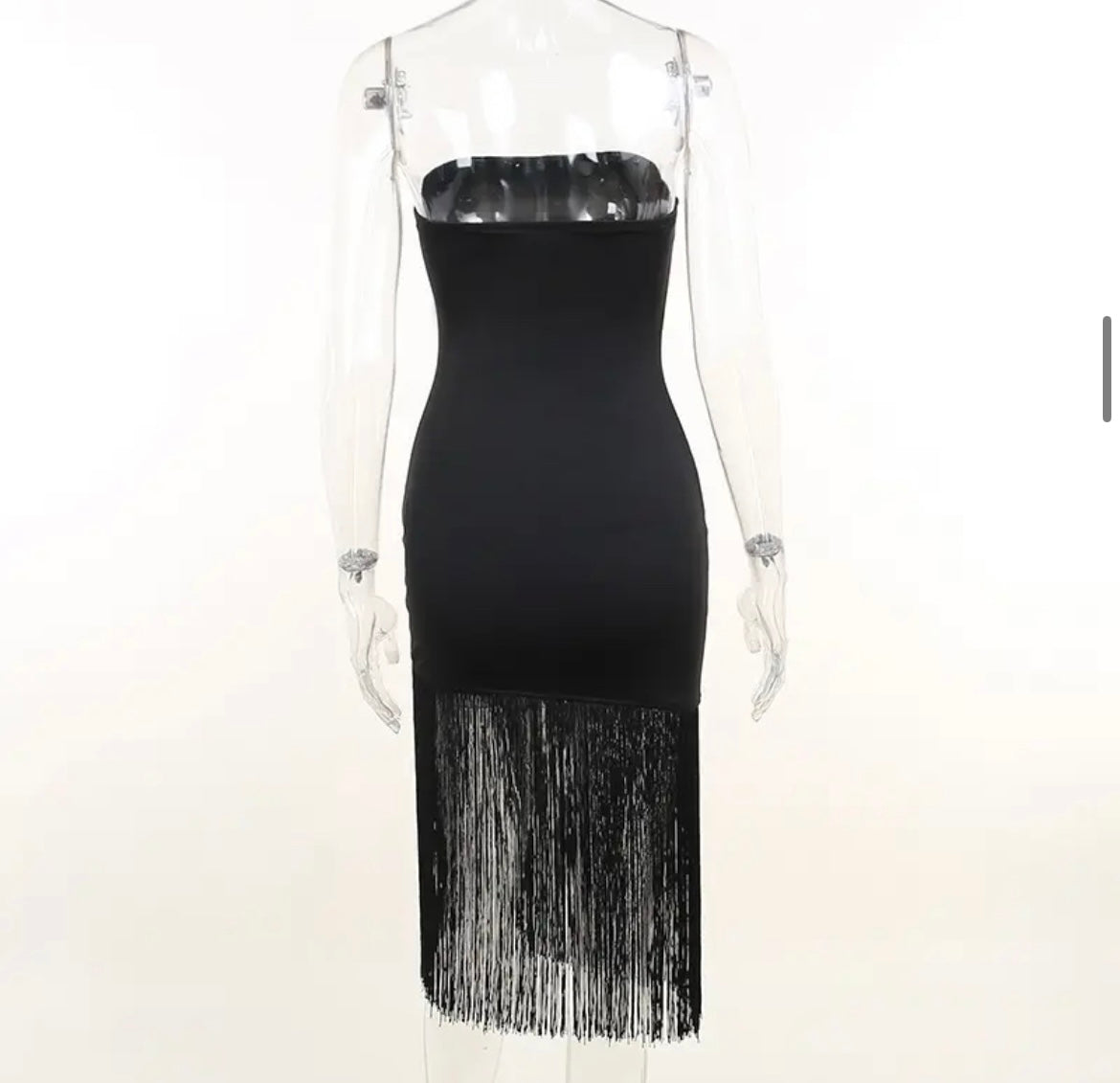 Strapless tassel dress