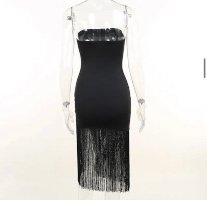 Strapless tassel dress