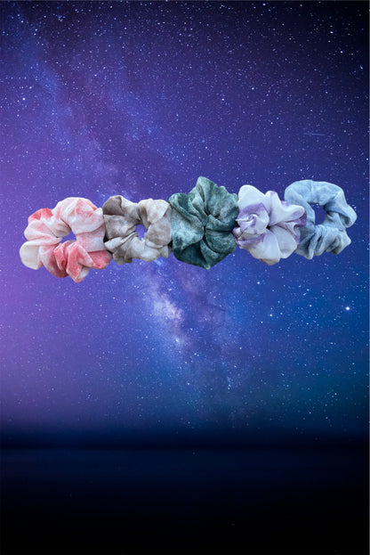 5 piece tie dye  hair scrunchies