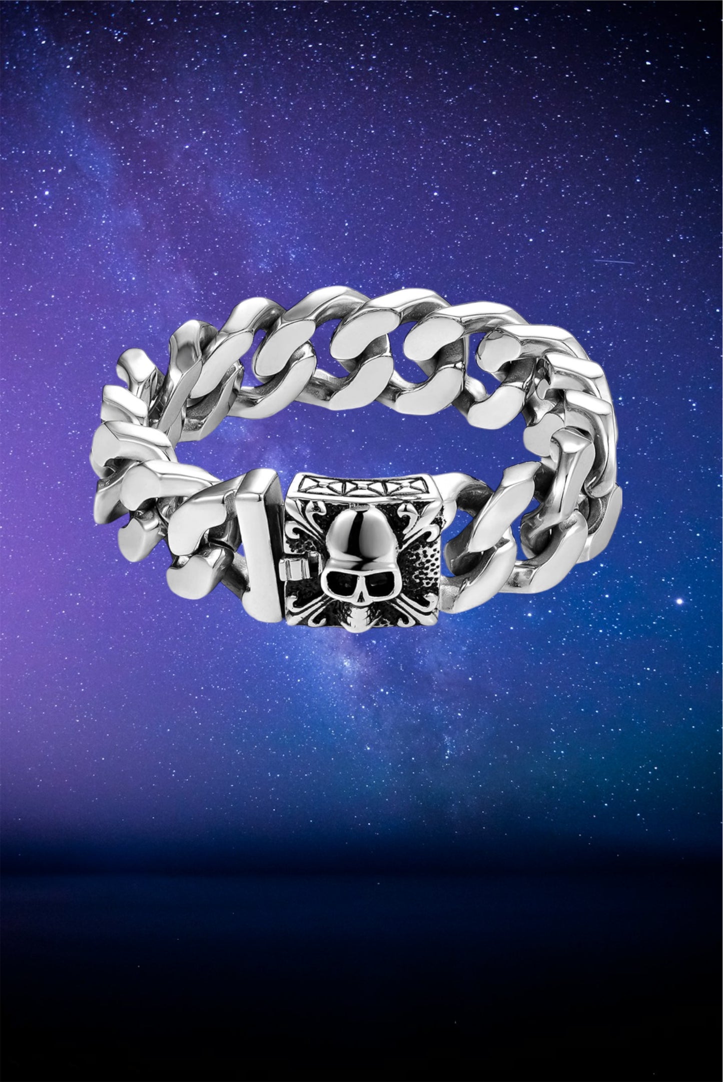 Men's titanium steel skull bracelet -FINAL SALE