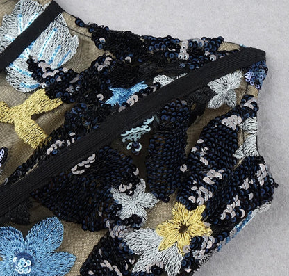 Embroidery mini dress