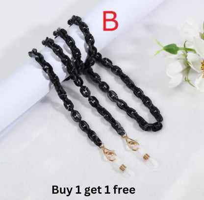 Acrylic eyeglass/mask chain