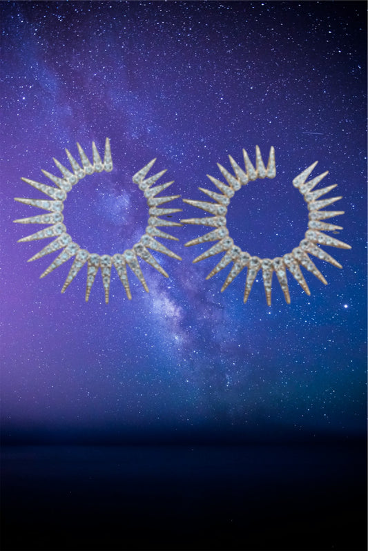 Rhinestone sun earrings