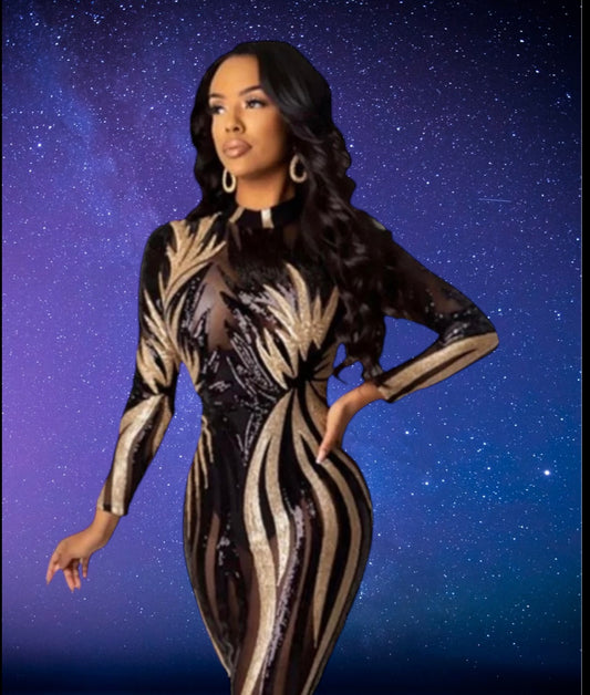 Fancy gold sequin jumpsuit