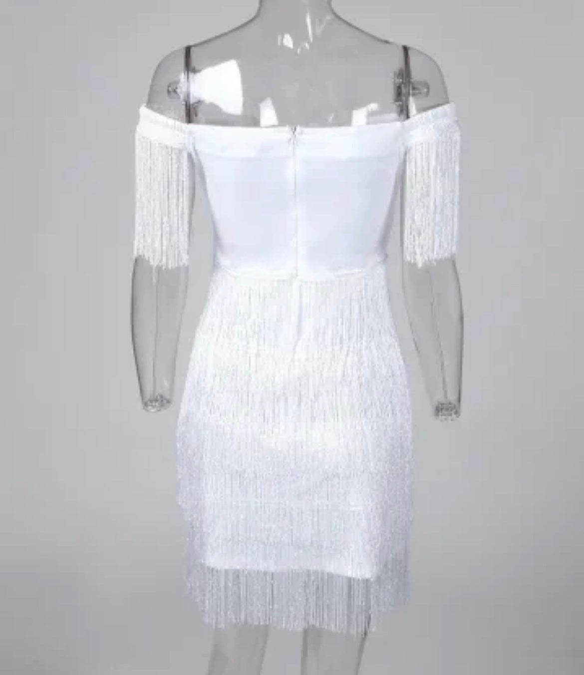 Off the shoulder  tassel dress