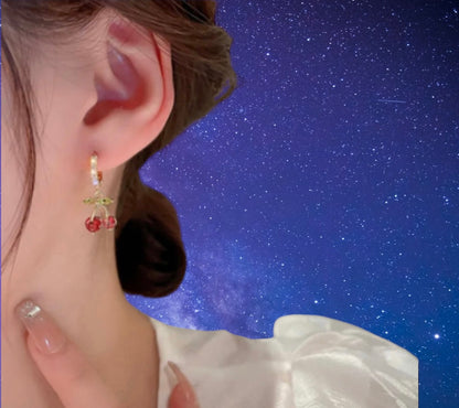 Zircon cherry earrings