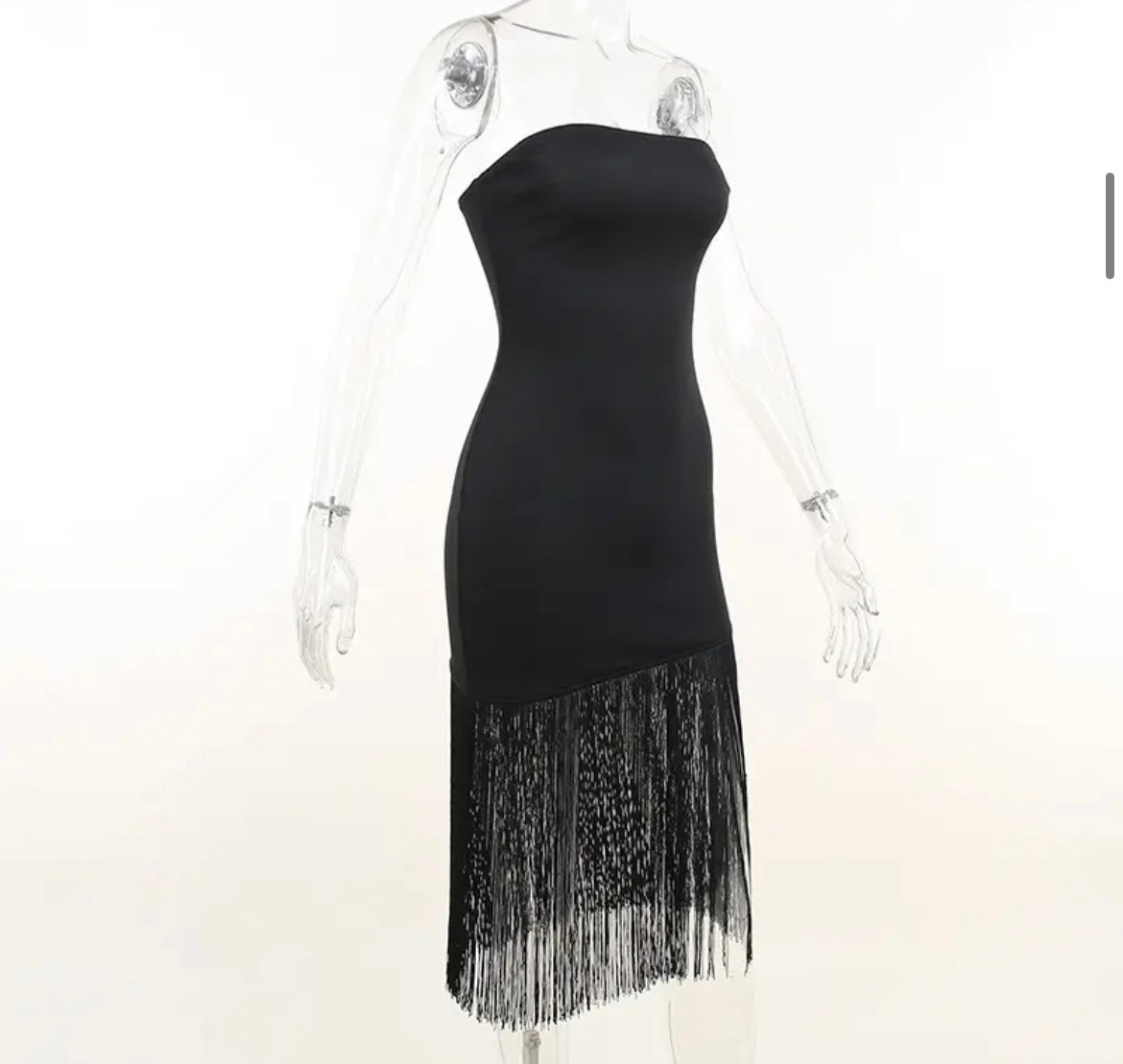 Strapless tassel dress