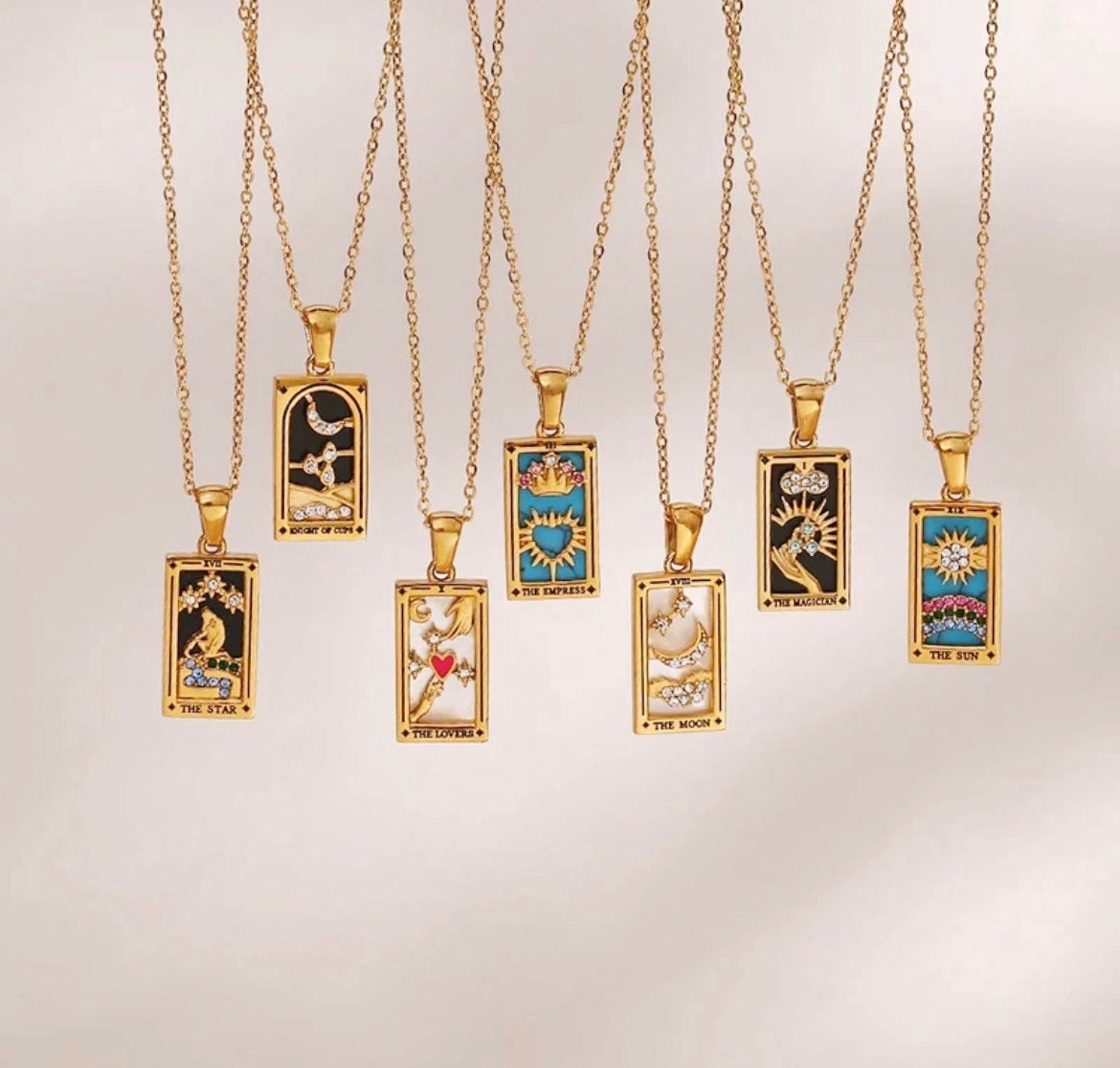 Tarot card necklace