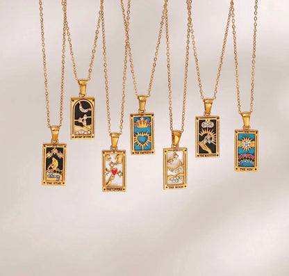Tarot card necklace
