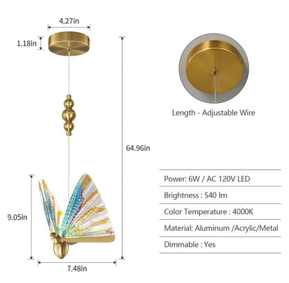 Butterfly pendant light