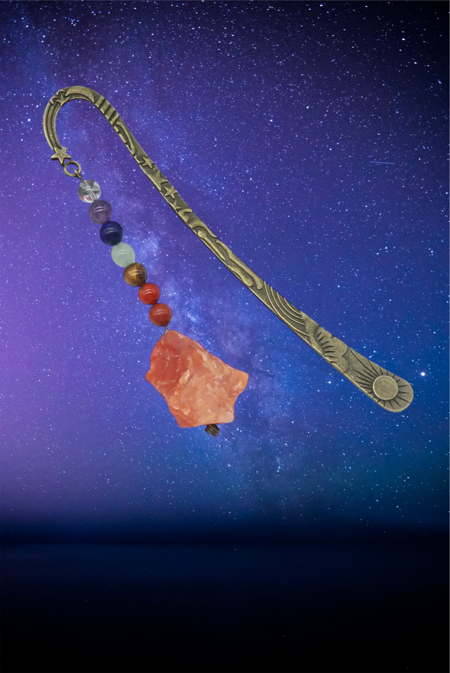 Natural crystal chakra bookmark