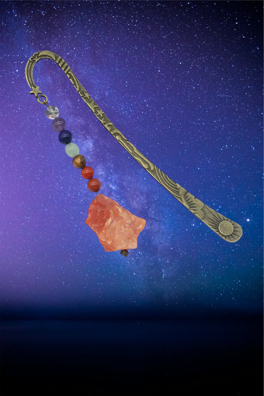 Natural crystal chakra bookmark