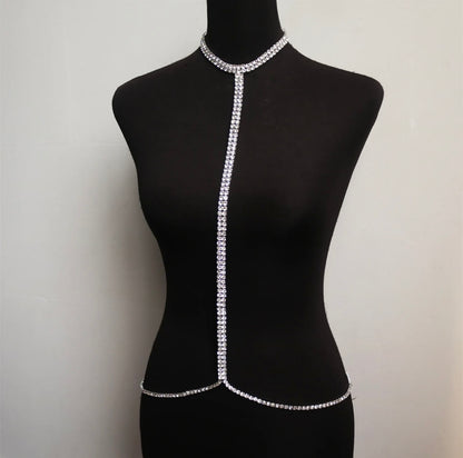 Rhinestone choker body jewelry