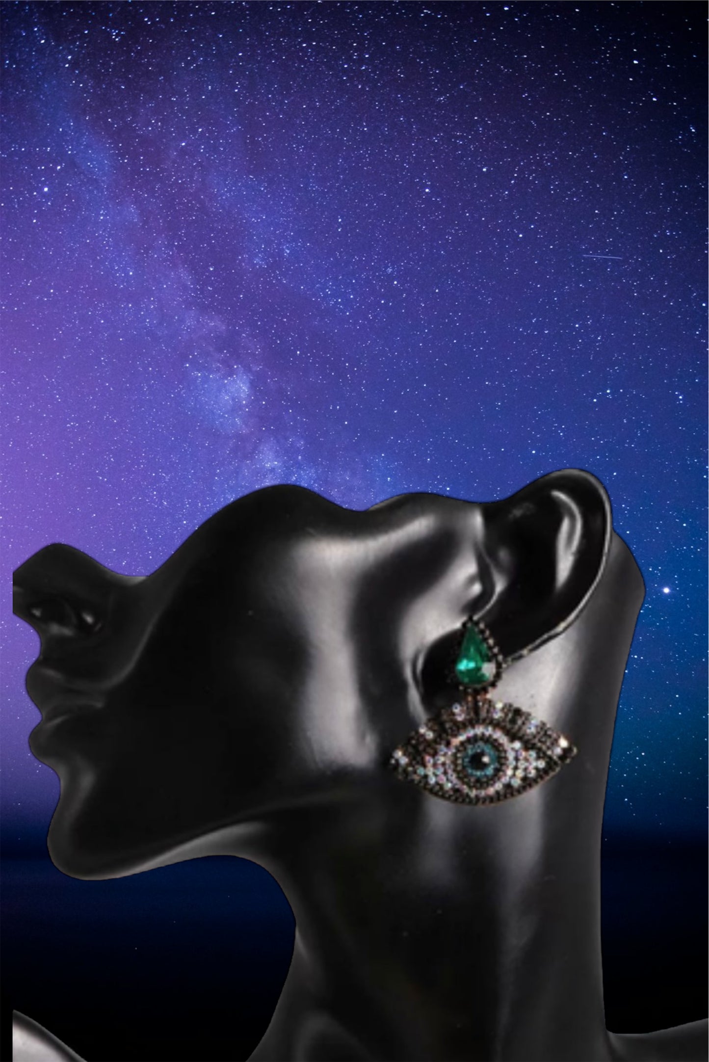 Evil eye gem earrings