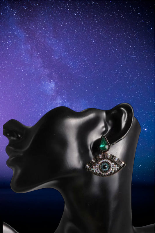 Evil eye gem earrings