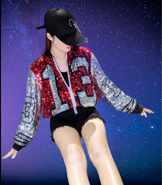 Evil eye sequin jacket/number 13 sequin jacket