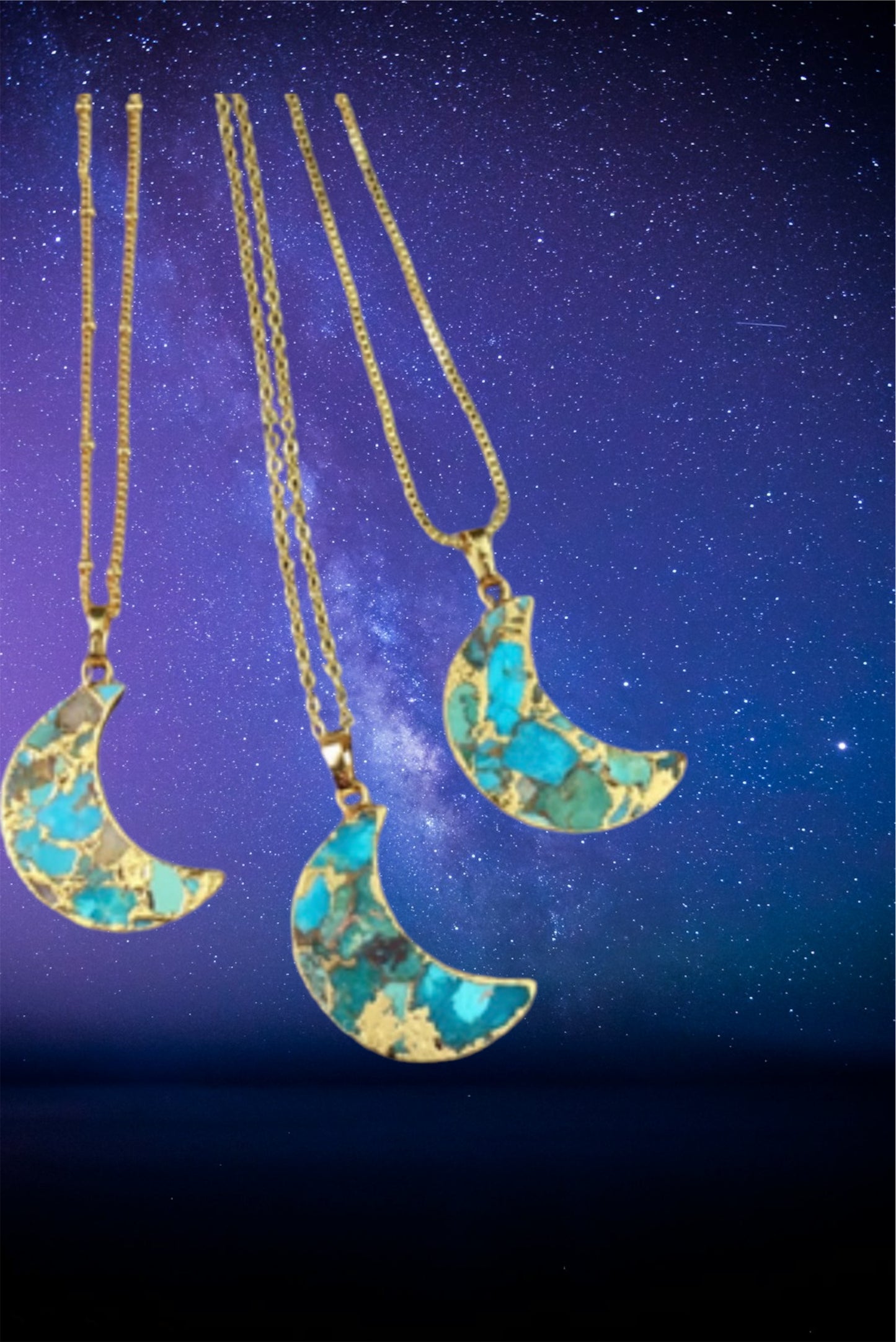 Turquoise moon necklace