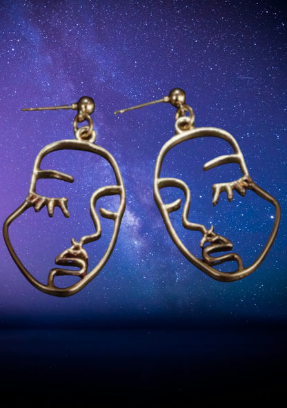 Face silhouette earrings