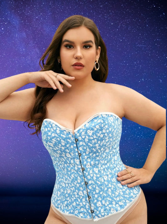 Blue flower corset
