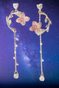 Drop crystal flower earrings