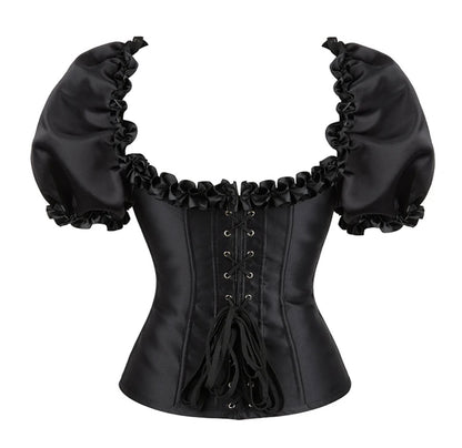 Black satin corset