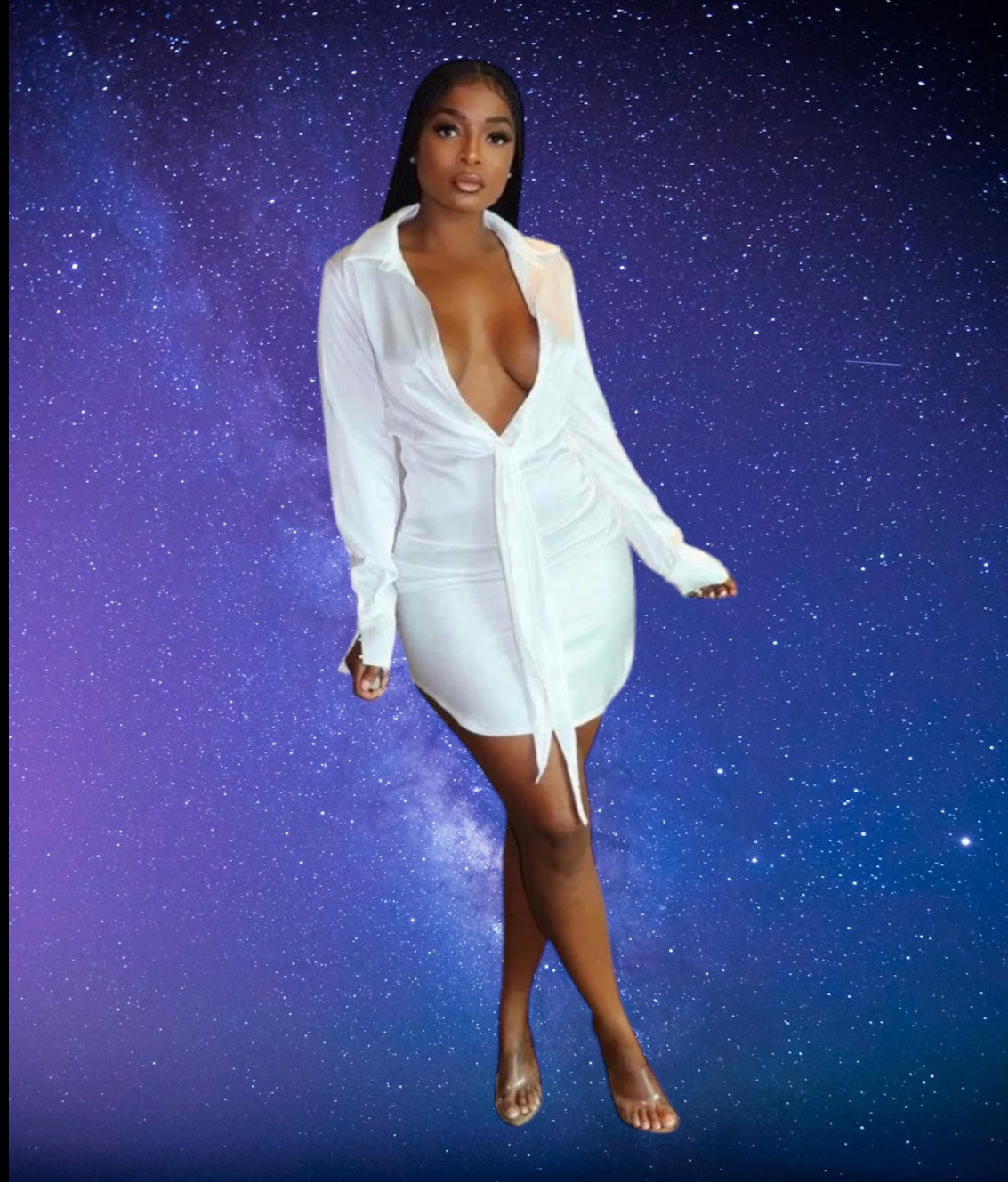 Silky and sexy white dress