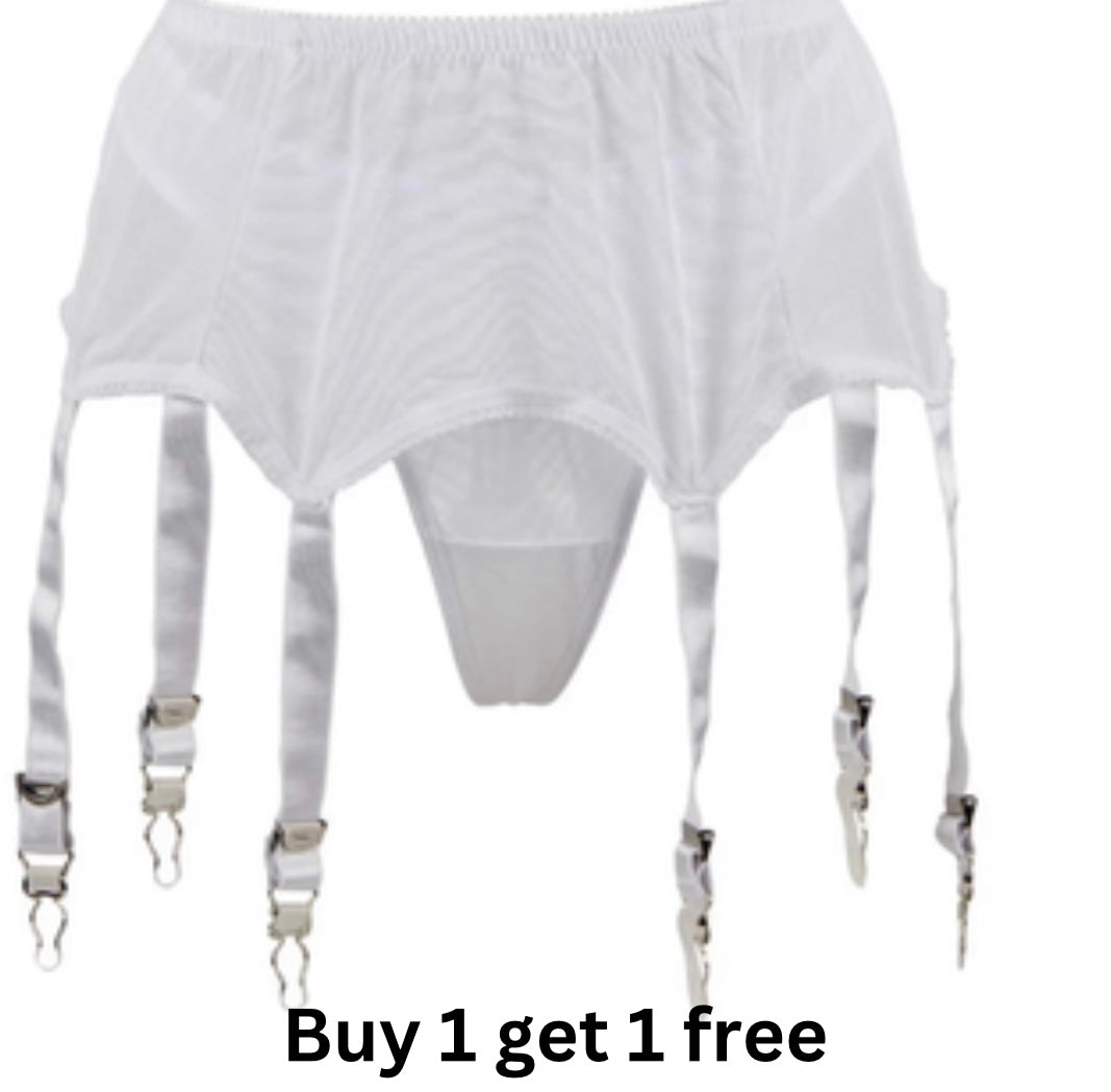 6 strap sexy mesh garter belt